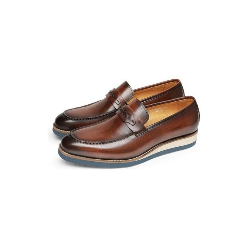 Loafers Heren Onderscheidend Leren Exotische Zakelijke Instappers Bruiloften - Koffie