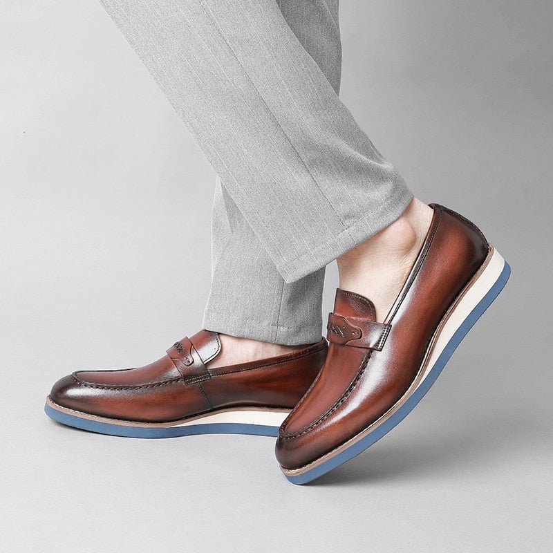 Loafers Heren Onderscheidend Leren Exotische Zakelijke Instappers Bruiloften - Koffie