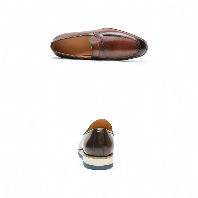Loafers Heren Onderscheidend Leren Exotische Zakelijke Instappers Bruiloften - Koffie