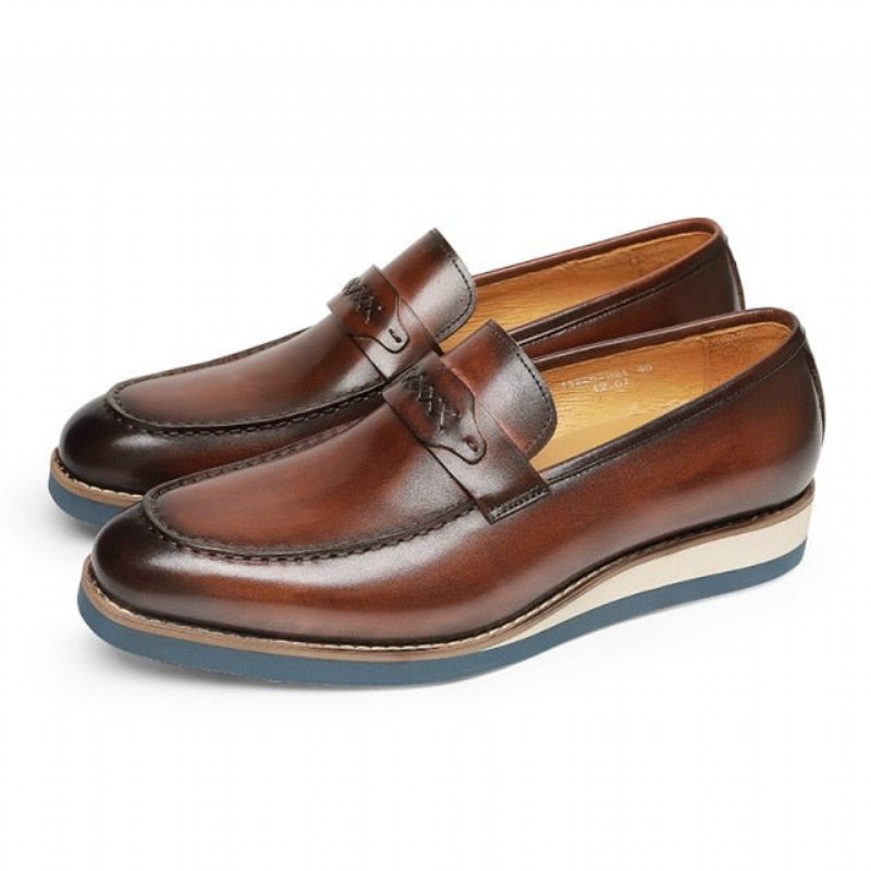 Loafers Heren Onderscheidend Leren Exotische Zakelijke Instappers Bruiloften - Koffie