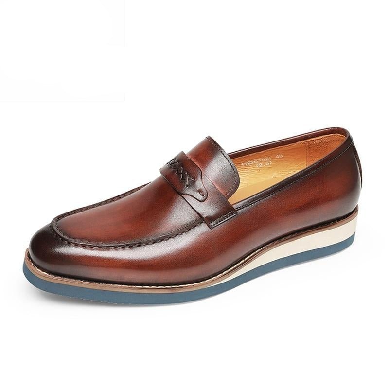 Loafers Heren Onderscheidend Leren Exotische Zakelijke Instappers Bruiloften - Koffie