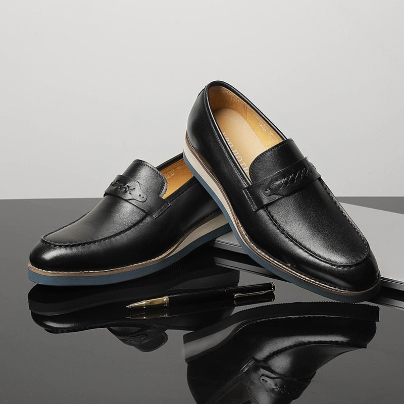 Loafers Heren Onderscheidend Leren Exotische Zakelijke Instappers Bruiloften - Zwart