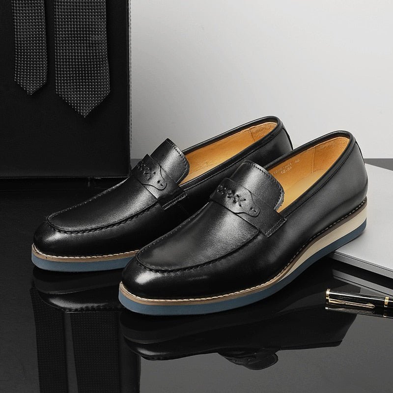 Loafers Heren Onderscheidend Leren Exotische Zakelijke Instappers Bruiloften - Zwart