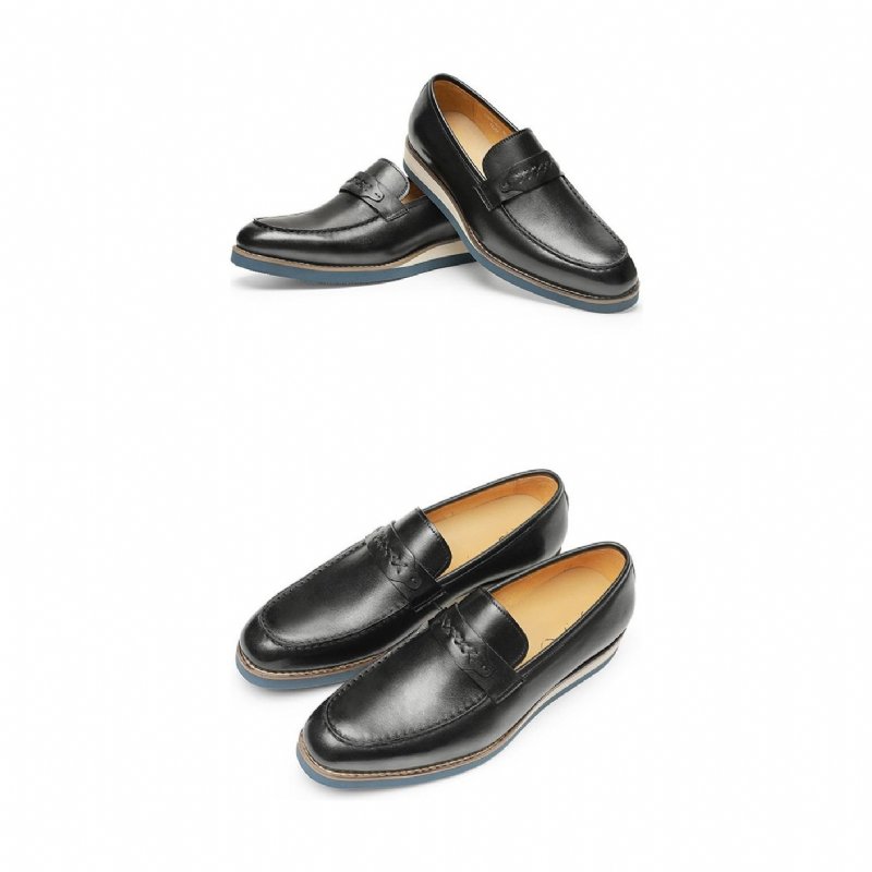Loafers Heren Onderscheidend Leren Exotische Zakelijke Instappers Bruiloften - Zwart