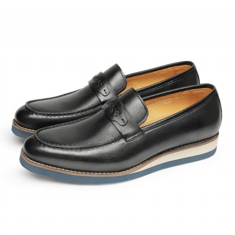 Loafers Heren Onderscheidend Leren Exotische Zakelijke Instappers Bruiloften - Zwart