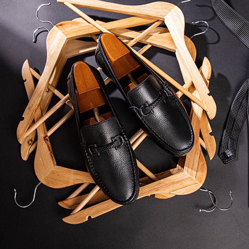 Loafers Heren Weavingluxe Leren Instaploafers - Zwart 1