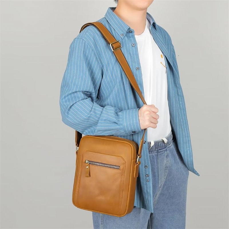 Schoudertassen Heren Distinguished Dapper Alligator Lederen Draagtas - Koffie