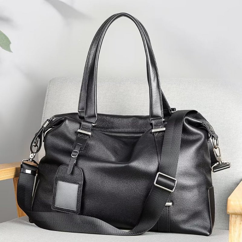 Schoudertassen Heren Elegante Leren Handtas - Zwart