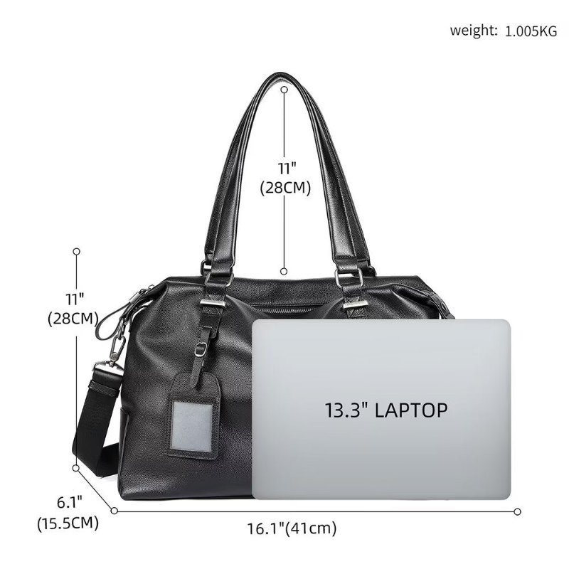Schoudertassen Heren Elegante Leren Handtas - Zwart