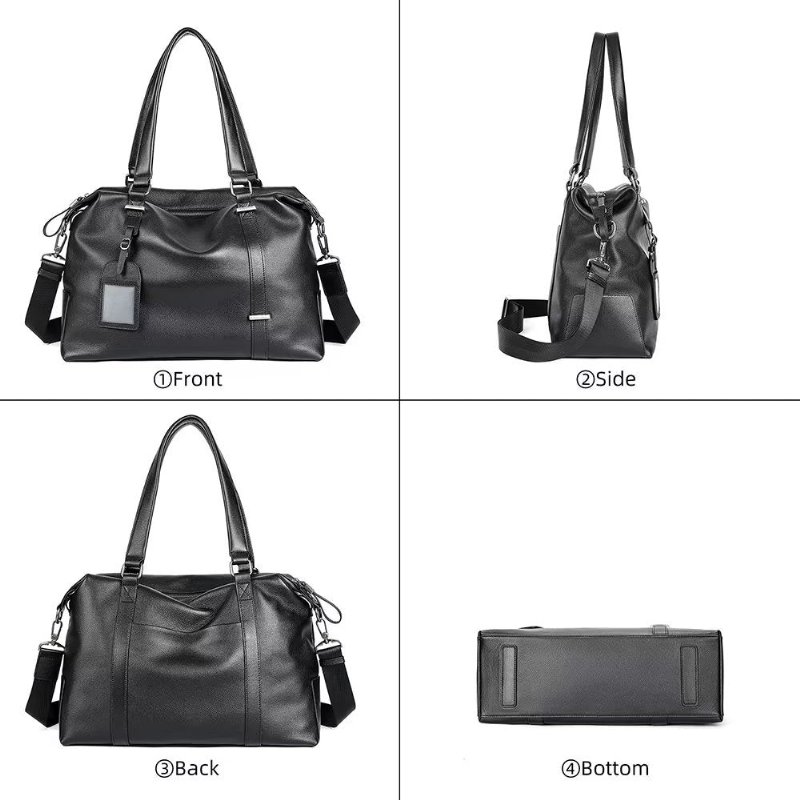 Schoudertassen Heren Elegante Leren Handtas - Zwart