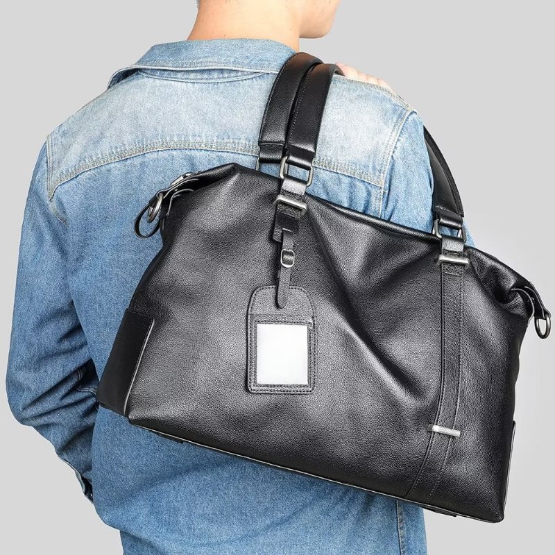Schoudertassen Heren Elegante Leren Handtas - Zwart