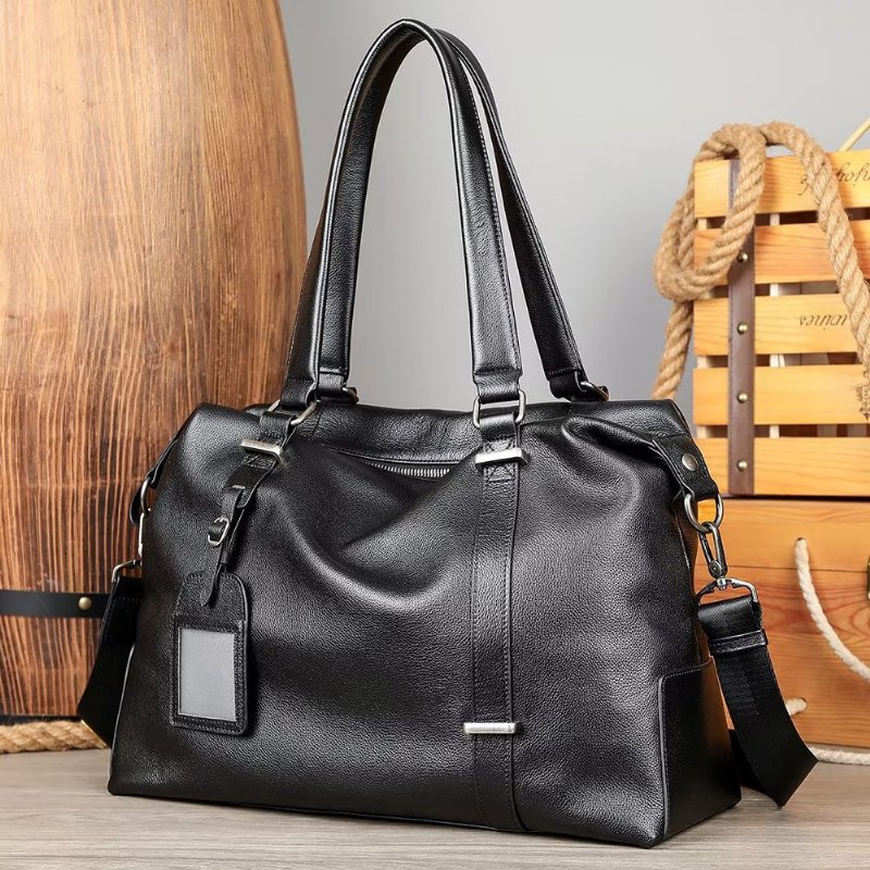Schoudertassen Heren Elegante Leren Handtas - Zwart