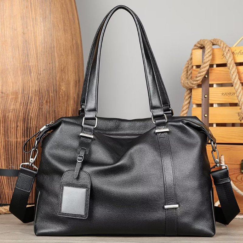 Schoudertassen Heren Elegante Leren Handtas - Zwart
