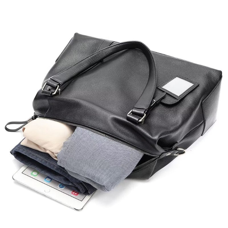Schoudertassen Heren Elegante Leren Handtas - Zwart